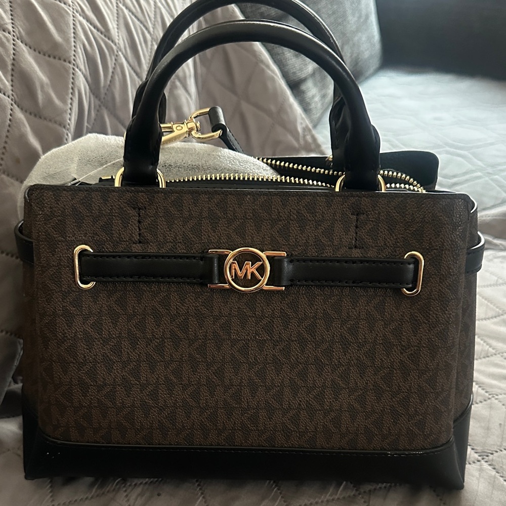 Michael Kors Black and Brown Satchel
